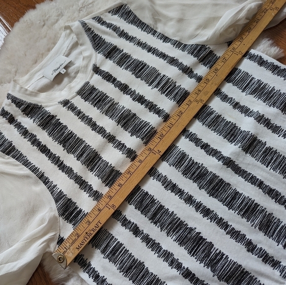 3.1 PHILLIP LIM black zig zag embroidered t-shirt small - Picture 5 of 9